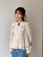 画像をギャラリービューアに読み込む, みんなが憧れるあの子が着ていた刺繍フリルブラウス_N3437