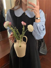 画像をギャラリービューアに読み込む, お花屋さんを夢見る女の子のバイカラーAラインワンピース_N1487