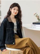 画像をギャラリービューアに読み込む, カフェラテとサンドイッチを注文した日のチェック襟デニムジャケット_N3483