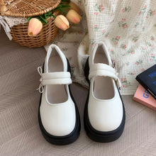 画像をギャラリービューアに読み込む, マシュマロを焼くあの子のポイントリボン厚底メリージェーンシューズ_N2957