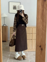 画像をギャラリービューアに読み込む, 休日に図書館に行く日のコーデュロイナロースカート_N1917