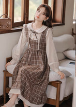 画像をギャラリービューアに読み込む, 甘いチョコレートの香りがする女の子のフリルチェックワンピース_N2797