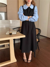 画像をギャラリービューアに読み込む, お花屋さんを夢見る女の子のバイカラーAラインワンピース_N1487