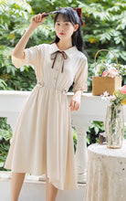 画像をギャラリービューアに読み込む, 秘密の花言葉を教えてくれたあの子のパフスリーブリボンワンピース_N3533