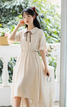 画像をギャラリービューアに読み込む, 秘密の花言葉を教えてくれたあの子のパフスリーブリボンワンピース_N3533