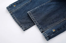 画像をギャラリービューアに読み込む, お花のフレグランスをまとう女の子のサイドスリット刺繍デニムパンツ_N2018