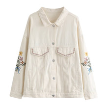 画像をギャラリービューアに読み込む, 実家のお花屋さんを手伝う女の子の刺繍デニムジャケット_N3531