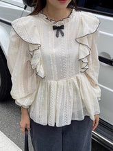 画像をギャラリービューアに読み込む, みんなが憧れるあの子が着ていた刺繍フリルブラウス_N3437