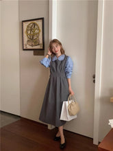 画像をギャラリービューアに読み込む, お花屋さんを夢見る女の子のバイカラーAラインワンピース_N1487