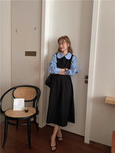 画像をギャラリービューアに読み込む, お花屋さんを夢見る女の子のバイカラーAラインワンピース_N1487