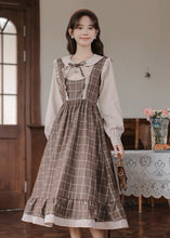画像をギャラリービューアに読み込む, 甘いチョコレートの香りがする女の子のフリルチェックワンピース_N2797