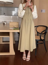 画像をギャラリービューアに読み込む, お花屋さんを夢見る女の子のバイカラーAラインワンピース_N1487