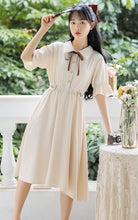 画像をギャラリービューアに読み込む, 秘密の花言葉を教えてくれたあの子のパフスリーブリボンワンピース_N3533