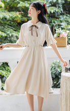 画像をギャラリービューアに読み込む, 秘密の花言葉を教えてくれたあの子のパフスリーブリボンワンピース_N3533