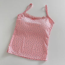 画像をギャラリービューアに読み込む, ラベンダーの香りが好きな女の子の花柄ショート丈キャミソール_N2203