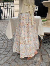 画像をギャラリービューアに読み込む, パリのカフェで出会ったあの人のフラワーデザインティアードスカート_N3517