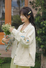画像をギャラリービューアに読み込む, 実家のお花屋さんを手伝う女の子の刺繍デニムジャケット_N3531