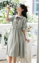 画像をギャラリービューアに読み込む, 秘密の花言葉を教えてくれたあの子のパフスリーブリボンワンピース_N3533