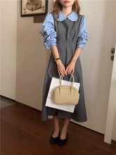 画像をギャラリービューアに読み込む, お花屋さんを夢見る女の子のバイカラーAラインワンピース_N1487