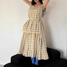画像をギャラリービューアに読み込む, 恋する女の子のフリルチェックキャミワンピース_N3506