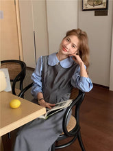 画像をギャラリービューアに読み込む, お花屋さんを夢見る女の子のバイカラーAラインワンピース_N1487