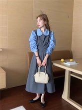 画像をギャラリービューアに読み込む, お花屋さんを夢見る女の子のバイカラーAラインワンピース_N1487