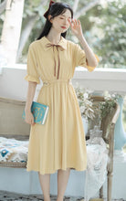 画像をギャラリービューアに読み込む, 秘密の花言葉を教えてくれたあの子のパフスリーブリボンワンピース_N3533