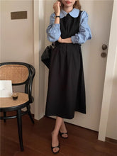 画像をギャラリービューアに読み込む, お花屋さんを夢見る女の子のバイカラーAラインワンピース_N1487