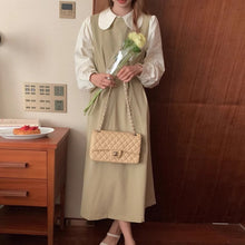 画像をギャラリービューアに読み込む, お花屋さんを夢見る女の子のバイカラーAラインワンピース_N1487