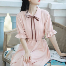 画像をギャラリービューアに読み込む, 秘密の花言葉を教えてくれたあの子のパフスリーブリボンワンピース_N3533