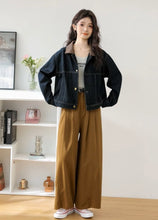 画像をギャラリービューアに読み込む, カフェラテとサンドイッチを注文した日のチェック襟デニムジャケット_N3483