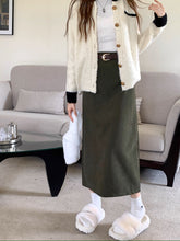 画像をギャラリービューアに読み込む, 休日に図書館に行く日のコーデュロイナロースカート_N1917