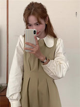 画像をギャラリービューアに読み込む, お花屋さんを夢見る女の子のバイカラーAラインワンピース_N1487