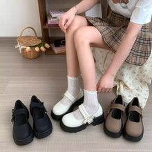 画像をギャラリービューアに読み込む, マシュマロを焼くあの子のポイントリボン厚底メリージェーンシューズ_N2957