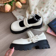 画像をギャラリービューアに読み込む, マシュマロを焼くあの子のポイントリボン厚底メリージェーンシューズ_N2957