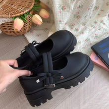 画像をギャラリービューアに読み込む, マシュマロを焼くあの子のポイントリボン厚底メリージェーンシューズ_N2957