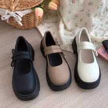 画像をギャラリービューアに読み込む, マシュマロを焼くあの子のポイントリボン厚底メリージェーンシューズ_N2957