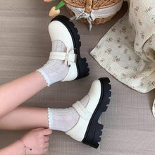画像をギャラリービューアに読み込む, マシュマロを焼くあの子のポイントリボン厚底メリージェーンシューズ_N2957