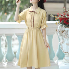 画像をギャラリービューアに読み込む, 秘密の花言葉を教えてくれたあの子のパフスリーブリボンワンピース_N3533