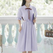 画像をギャラリービューアに読み込む, 秘密の花言葉を教えてくれたあの子のパフスリーブリボンワンピース_N3533