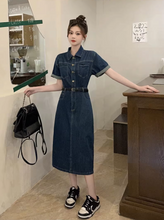 画像をギャラリービューアに読み込む, 潮風を味方に、浜辺で映えるデニムワンピース _K0005