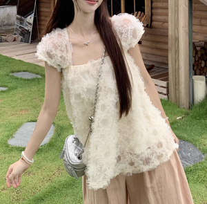 花びらみたいなふわもこブラウスで、恋が始まる日のコーデセット_K0094