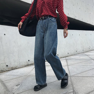 赤いほっぺがチャームポイントなあの子のストレートデニムパンツ_N3466