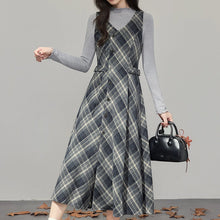 画像をギャラリービューアに読み込む, 星が見える夜にベレー帽をかぶって恋の続きを想像するロマンティックムードなチェックワンピ_K0231