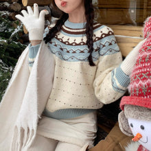 画像をギャラリービューアに読み込む, ノルウェーの冬小屋で恋をした女の子のノルディックセーター_K0212