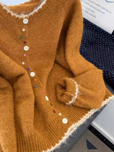 画像をギャラリービューアに読み込む, 秋色のボタンに恋をした街角の女の子が纏う、ふわ甘ぬくもりカーディガン _K0244