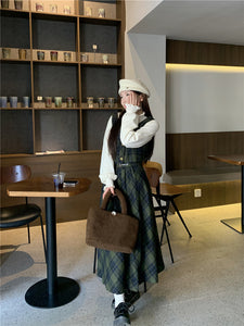 【3点セット】カフェで読書をする日のAラインスカートセットアップ_N1845