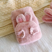 画像をギャラリービューアに読み込む, 【２点セット】手を繋ぐたびきゅんとする、ふわもこウサギのイヤーマフ＆手袋セット _K0248