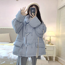 画像をギャラリービューアに読み込む, ソウルのカフェ巡りで彼と寄り添う、韓国ガーリーダウンアウター _K0251