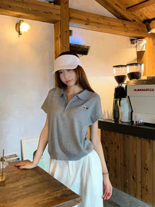 気になる彼に会いに行く日のロゴ入りスポーティーポロシャツ_K0100